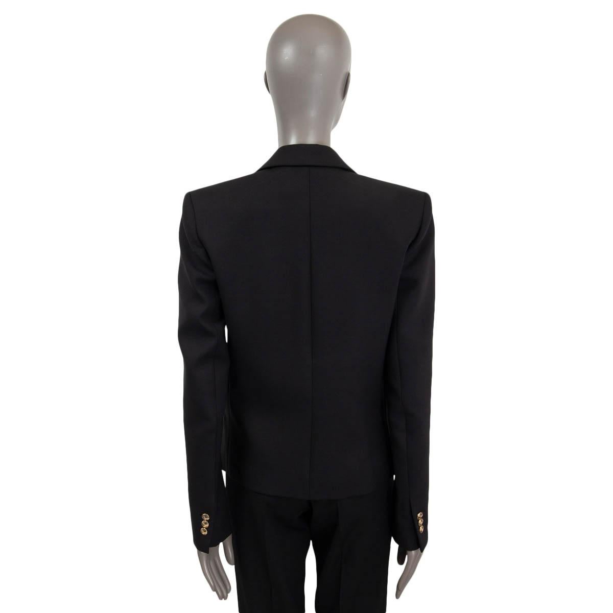 Women's BALMAIN black wool DOUBLE BREASTED Blazer Jacket 40 M For Sale