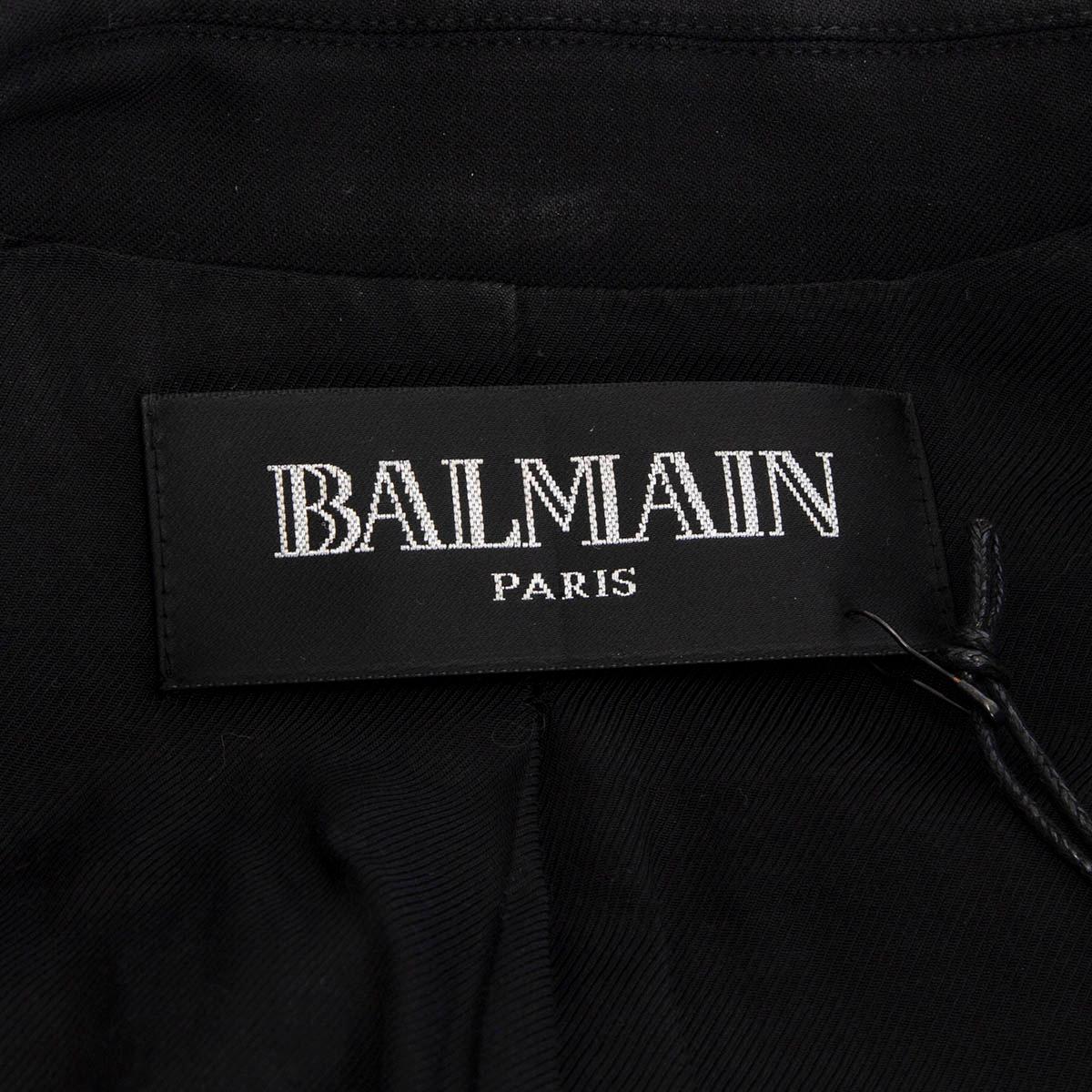 BALMAIN - Blazer en laine noire à double épaisseur, 40 M en vente 3