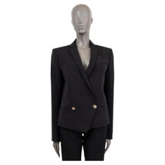 BALMAIN - Blazer en laine noire à double épaisseur, 40 M