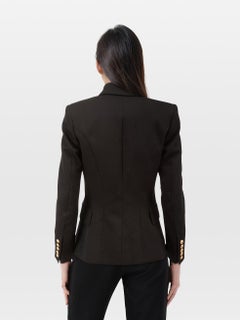 Balmain Black Wool Gold Buttoned Blazer Size S