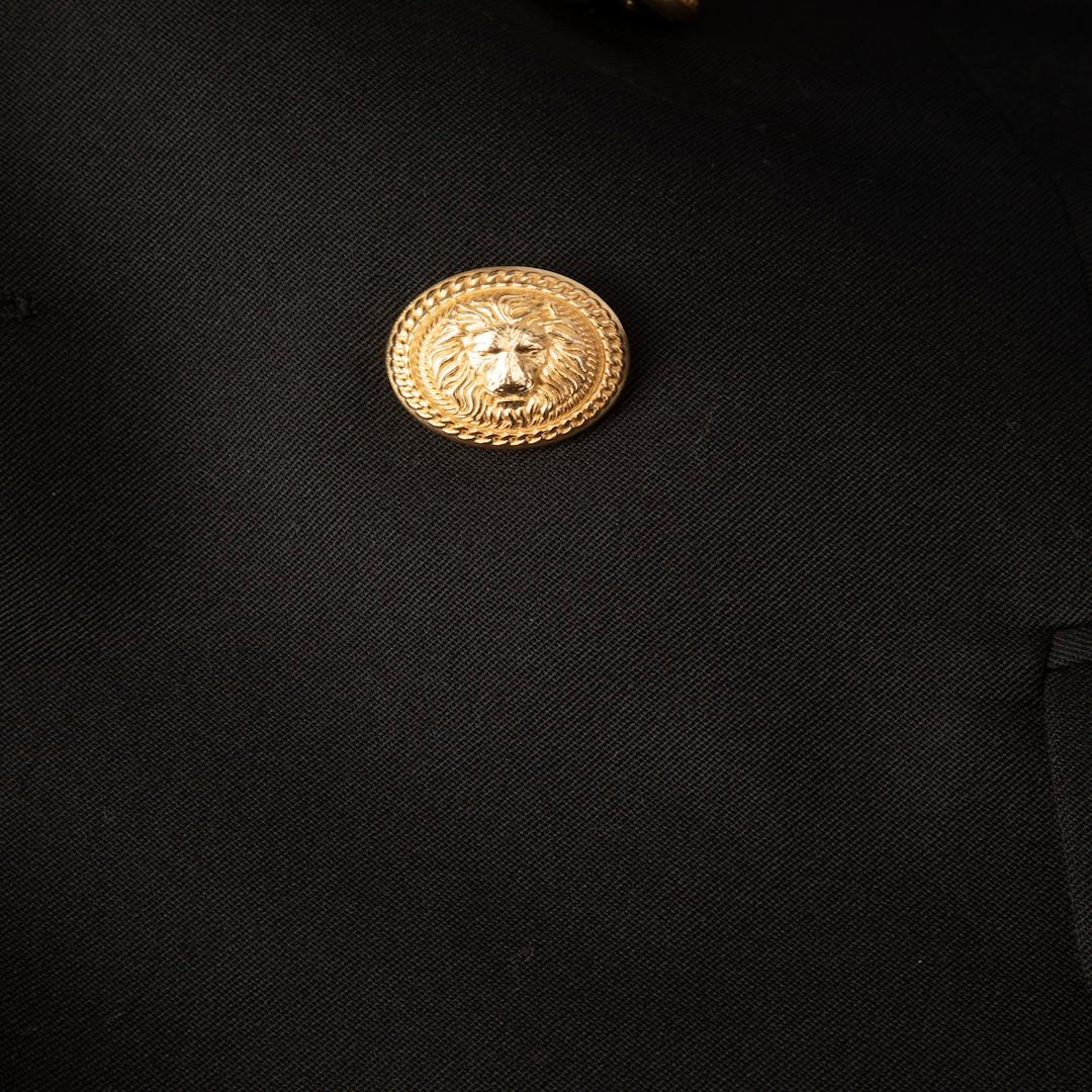 Balmain Black Wool Gold Buttoned Blazer Size S In Good Condition For Sale In London, GB