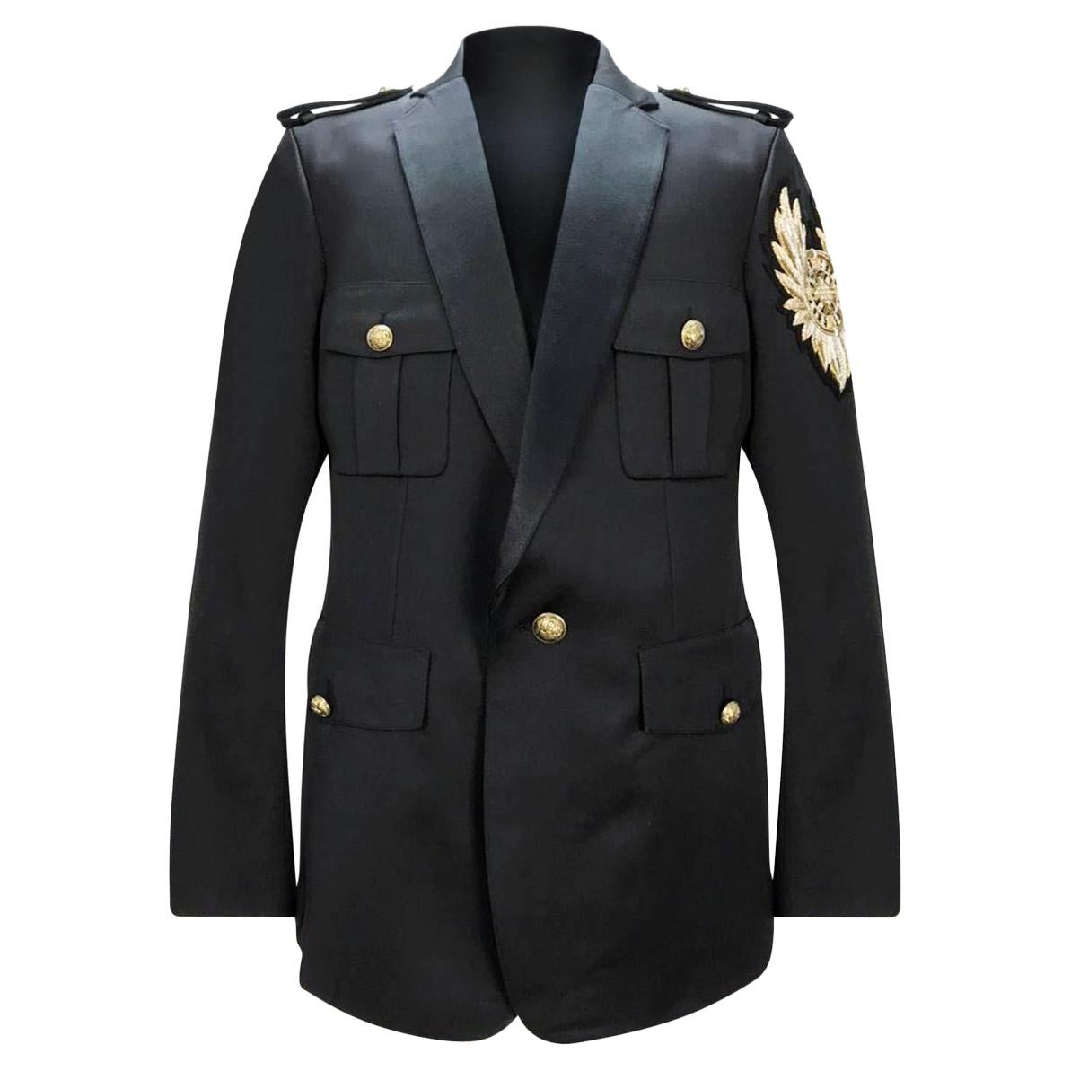 Balmain Black Wool Jacket Blazer size FR 56 - US 50 For Sale at