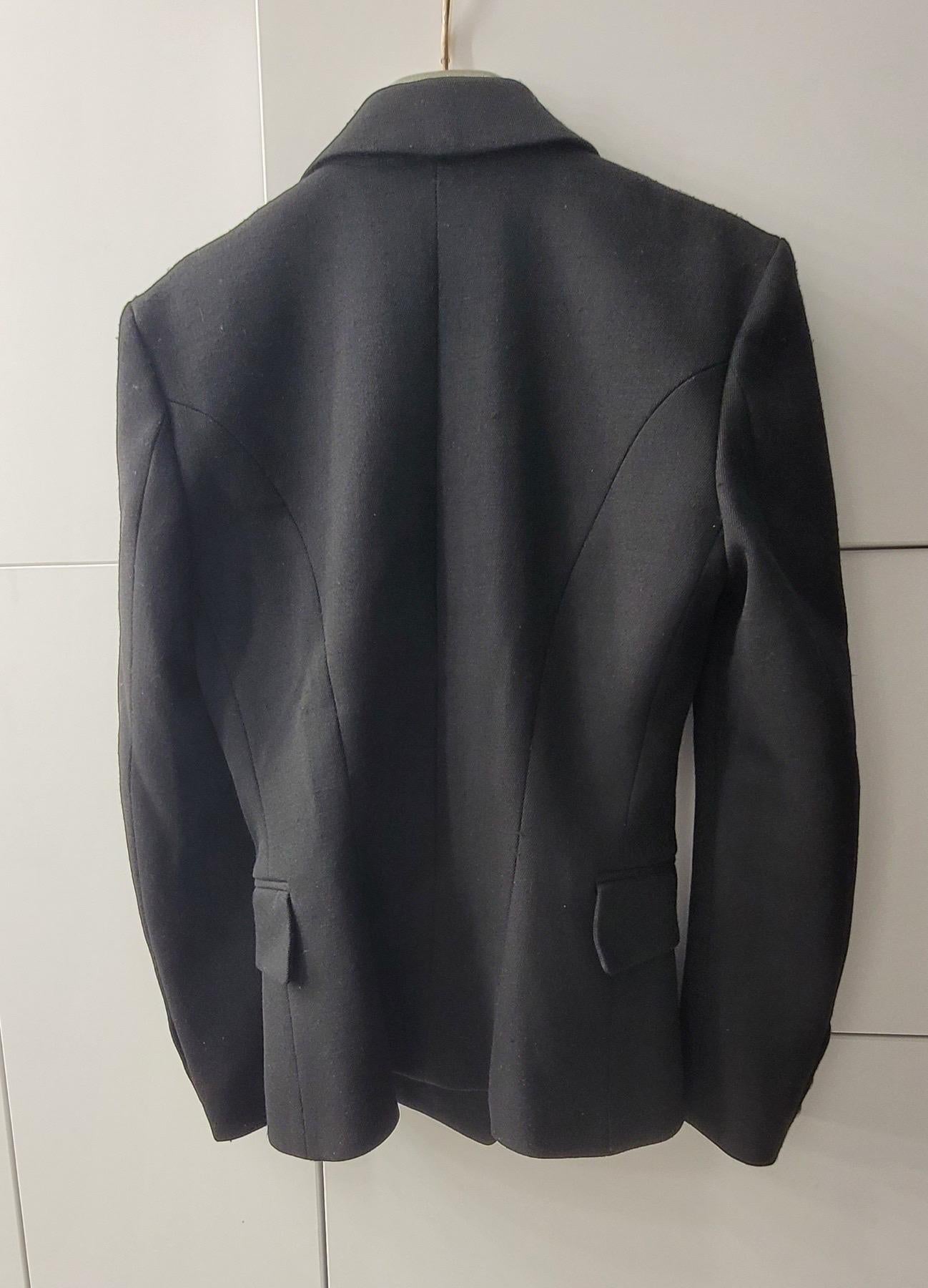 Balmain Blazer nero in lana a un bottone In condizioni buone in vendita a Krakow, PL