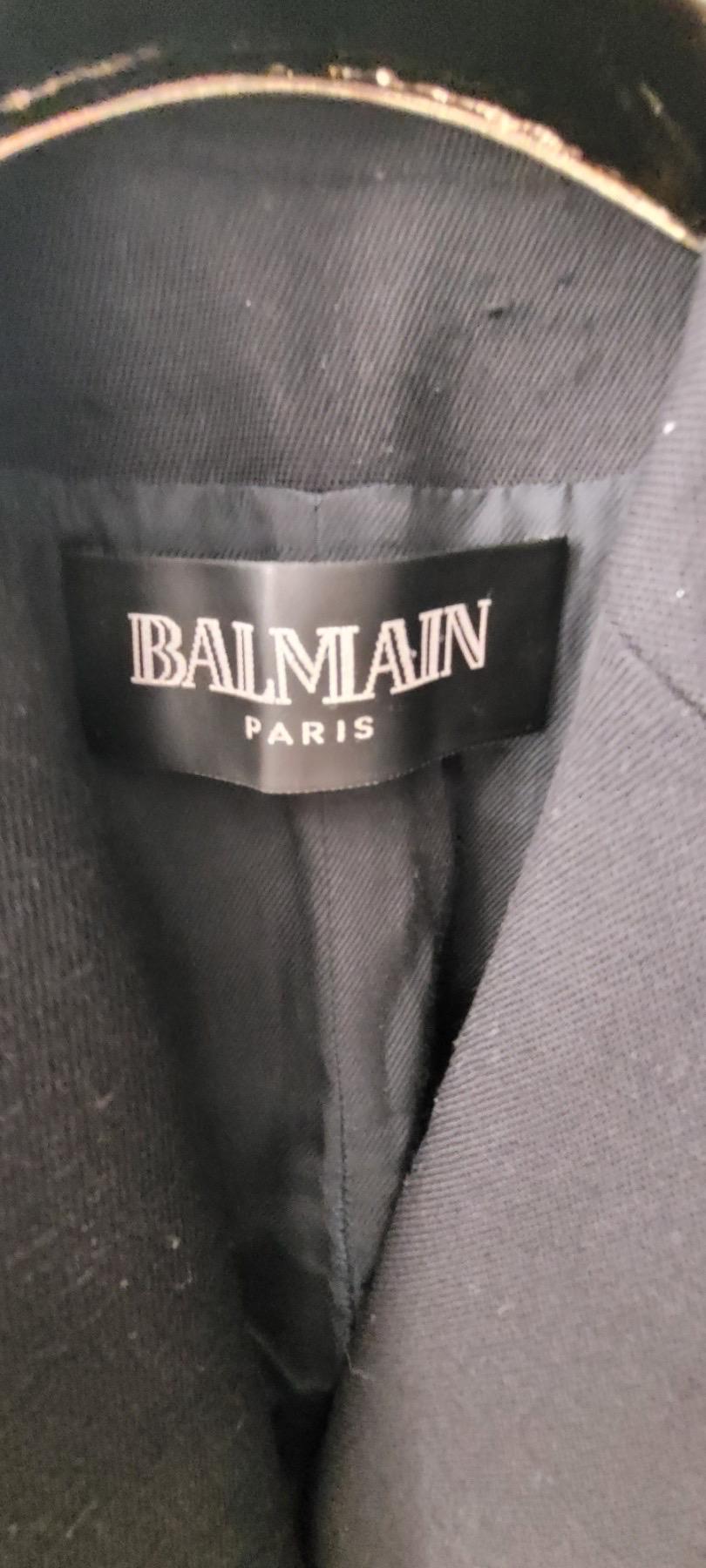 Balmain Blazer nero in lana a un bottone in vendita 3