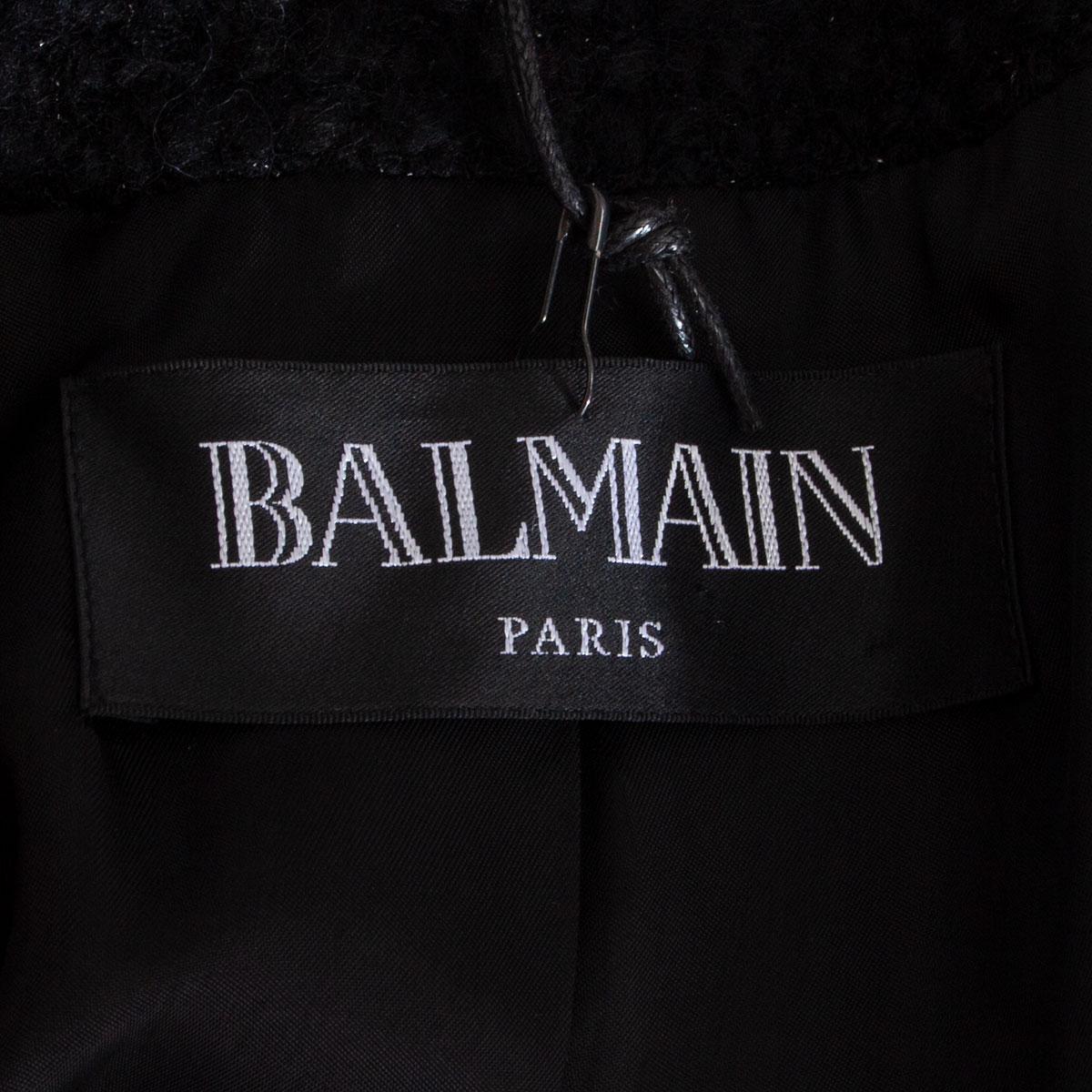 Black BALMAIN black wool OVERSIZED DOUBLE BREASTED Coat Jacket XL