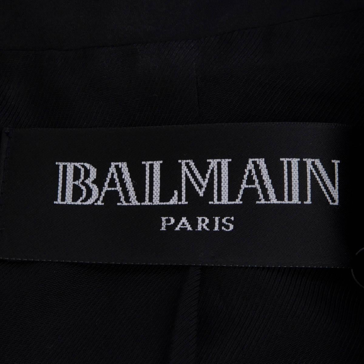 Women's BALMAIN black wool SATIN LAPEL OPEN TUXEDO Blazer Jacket 36 XS For Sale