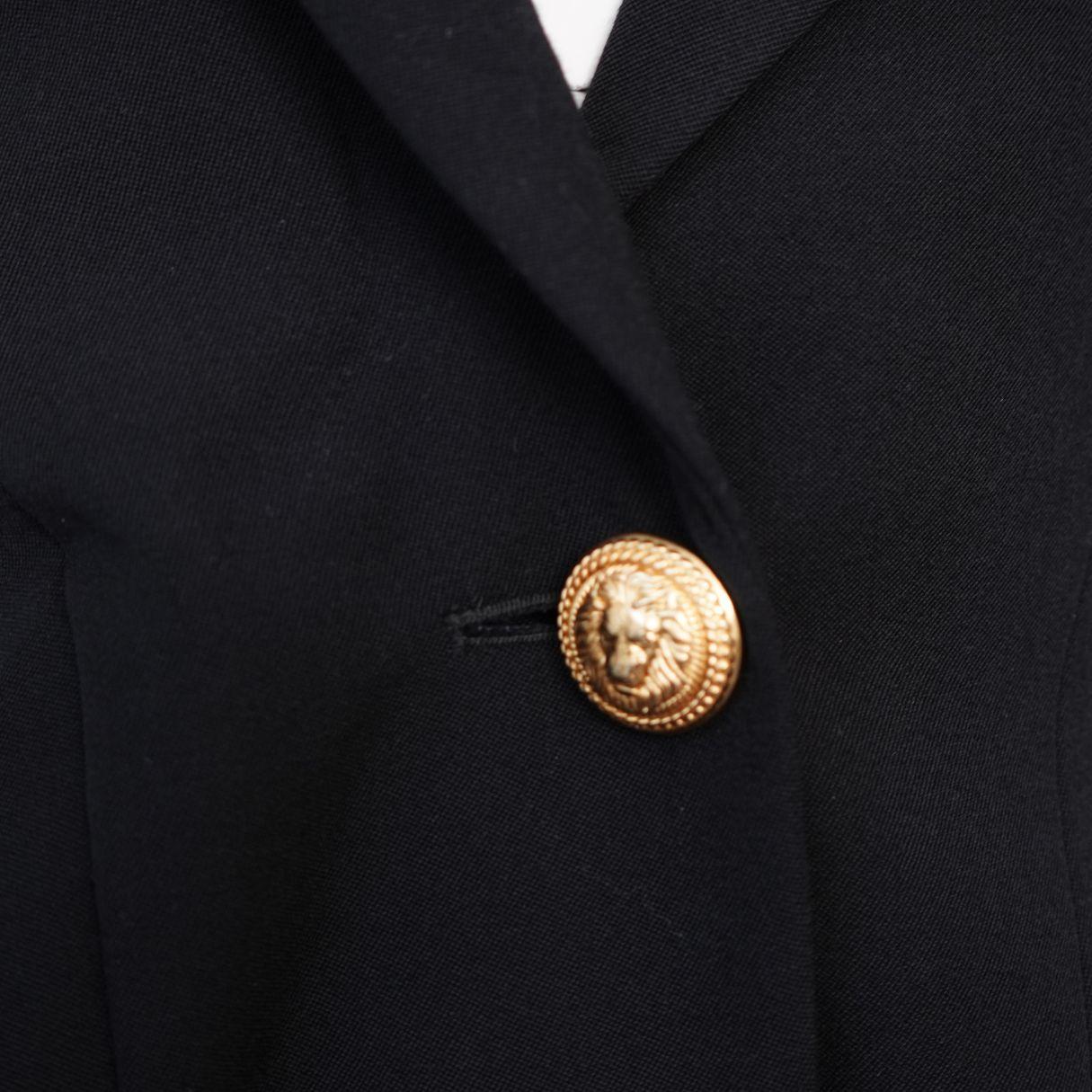 Balmain Schwarzer einreihiger Wollblazer Minikleid im Angebot 2