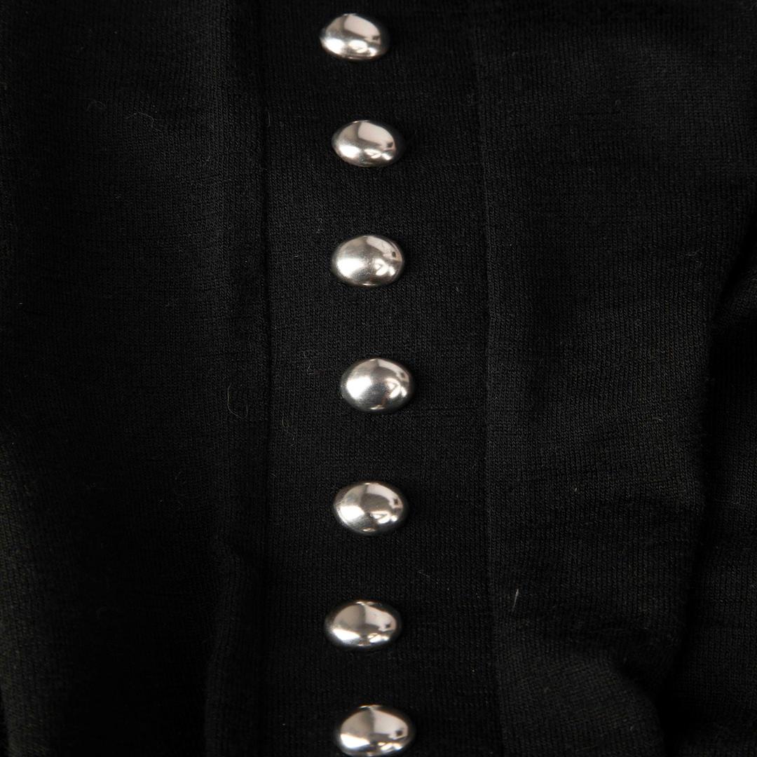 Balmain, top à manches longues clouté en laine noire, taille L Bon état - En vente à London, GB