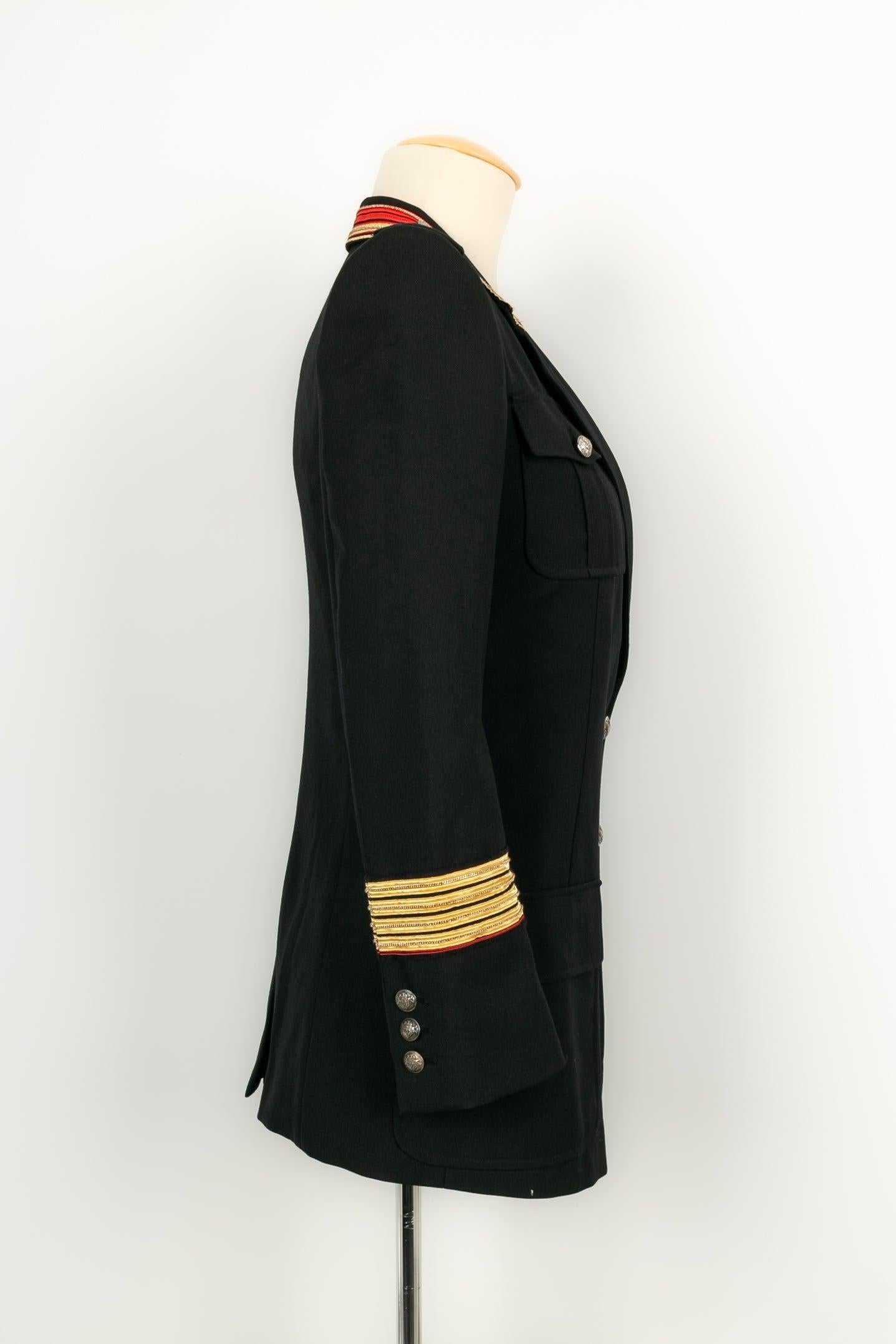 Balmain - Veste d'officier en laine noire Pour femmes en vente