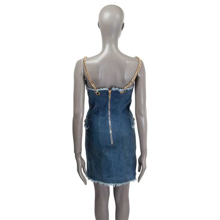 slim fit dress slacks DENIM STRAP MIDI DRESS