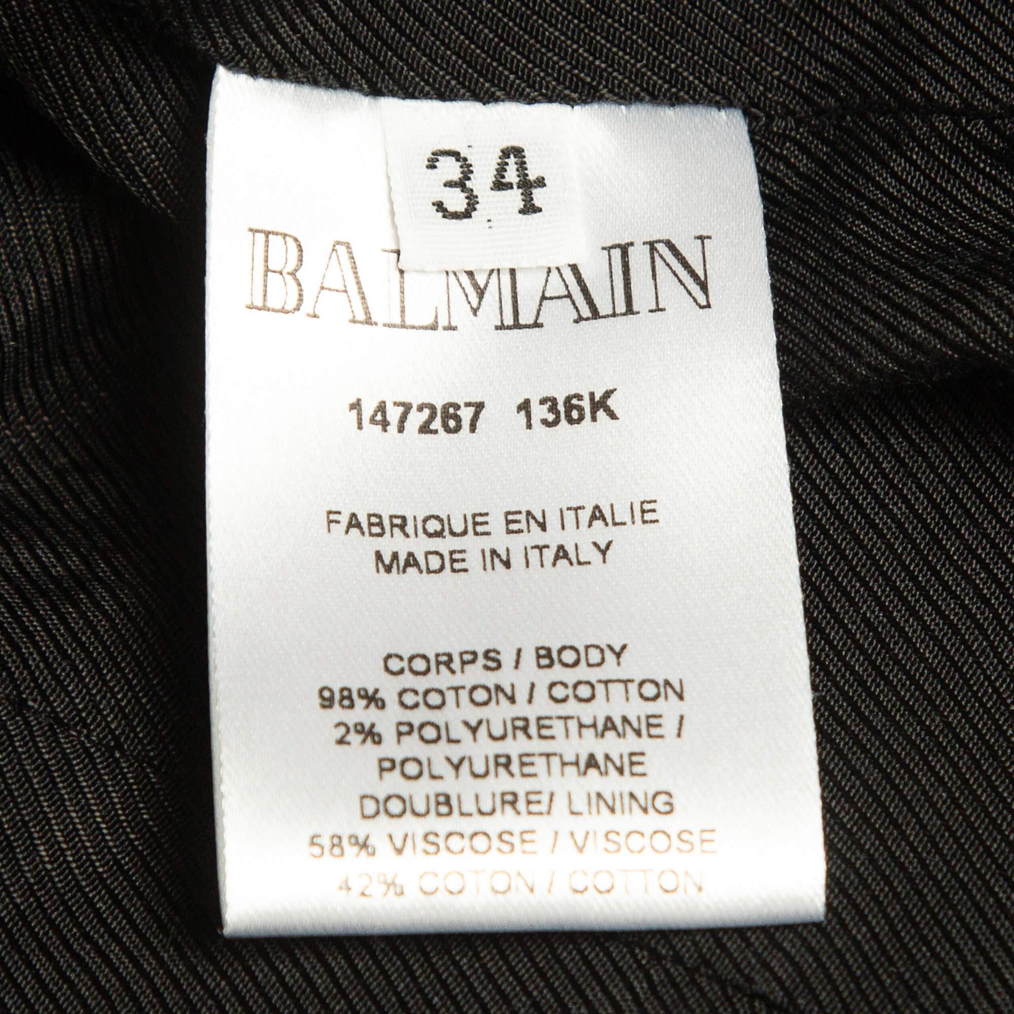 Balmain Blue Denim Double Breasted Blazer S 1