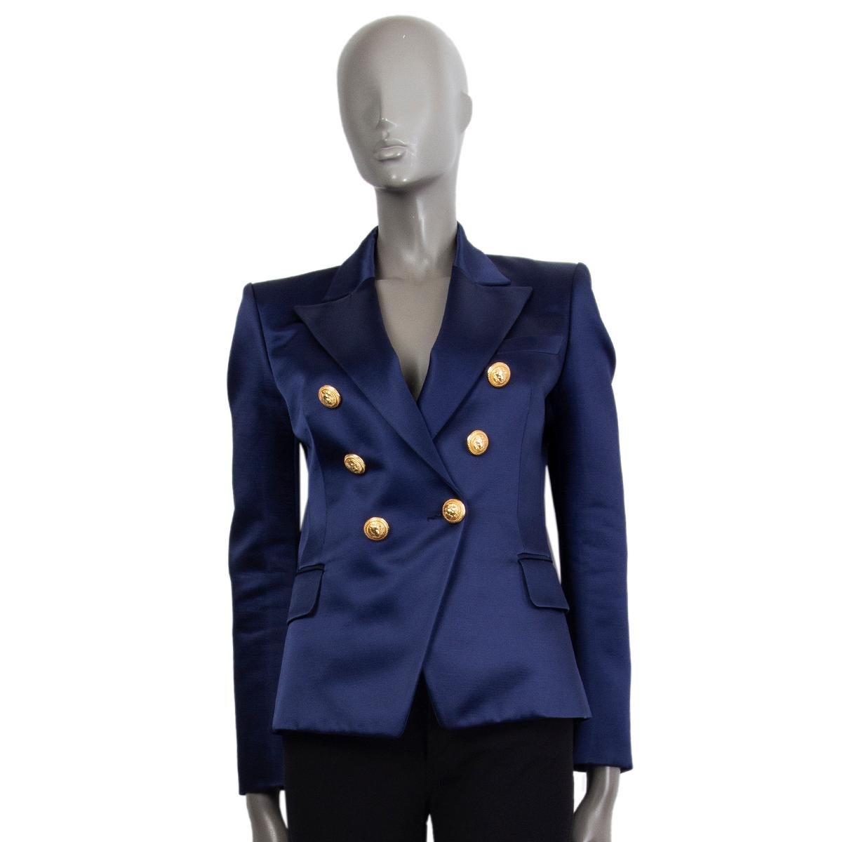 navy blue satin blazer