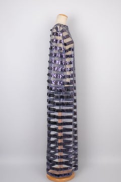 Balmain Blue Sequin and Tulle Coat
