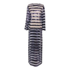 Balmain Blue Sequin and Tulle Coat