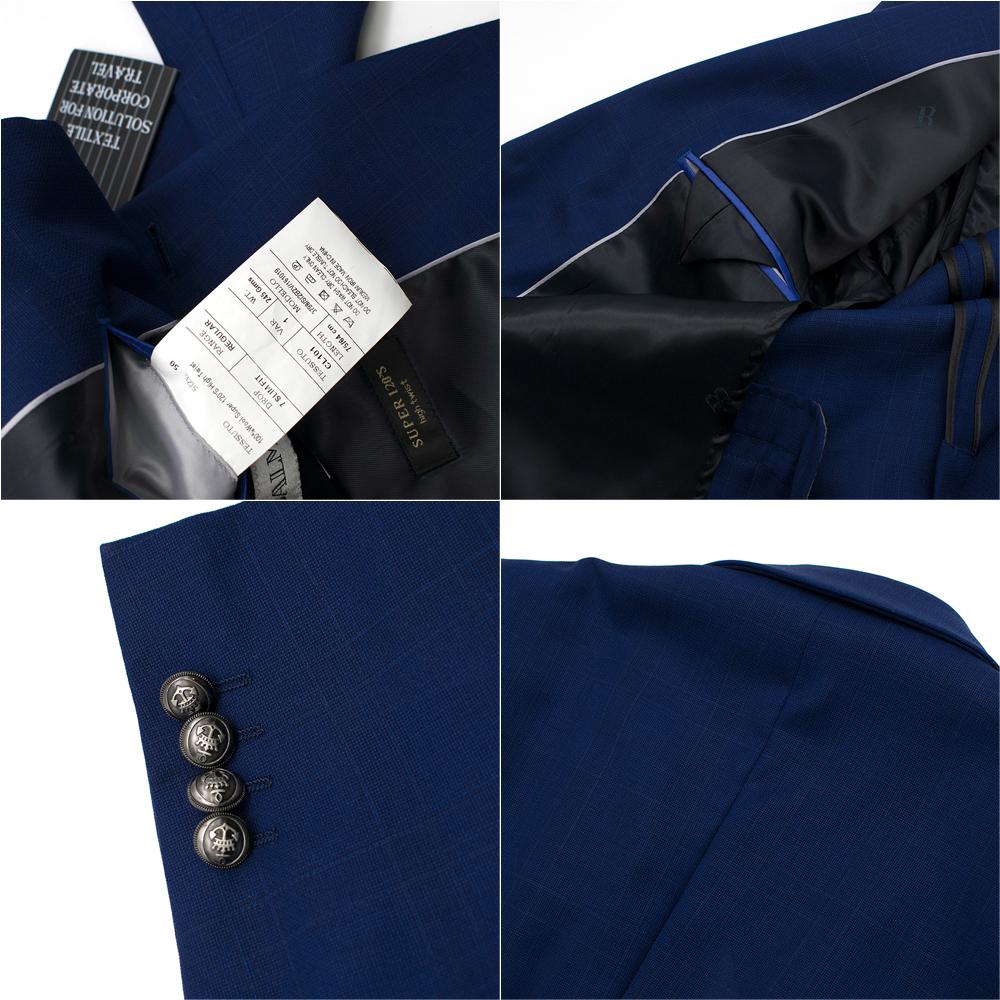 Balmain Blue Single Breasted Slim Fit Wool Blazer SIZE 50 6
