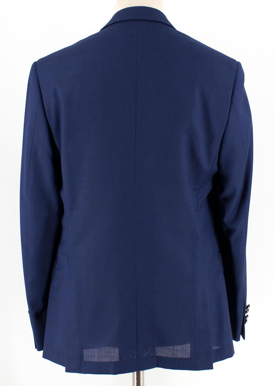 Balmain Blue Single Breasted Slim Fit Wool Blazer SIZE 50 In New Condition In London, GB