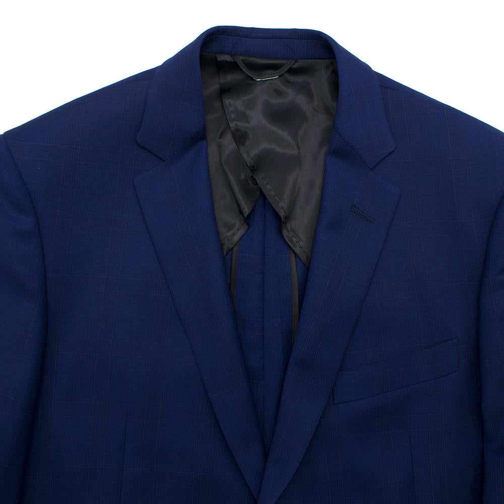 Men's Balmain Blue Single Breasted Slim Fit Wool Blazer SIZE 50