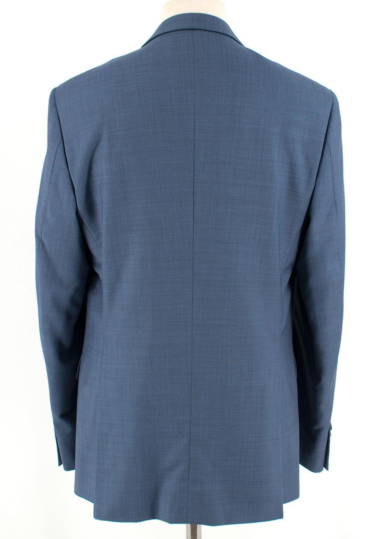 Balmain Blue Single Breasted Wool Two Piece Suit - Size L EU 50 Regular ...