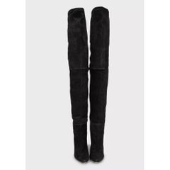 Balmain Blue Suede Over-the-Knee Boots Sz. 38.5