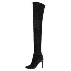 Balmain Blue Suede Over-the-Knee Boots Sz. 38.5