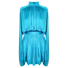 BALMAIN BLUE VISCOSE MINI Dress 38 - 6
