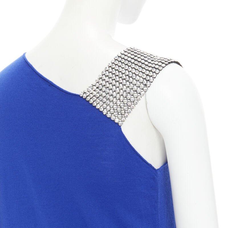 BALMAIN blue wool crystal rhinestone embellished strap asymmetric dress FR36 S
Reference: TGAS/B01510
Brand: Balmain
Designer: Olivier Rousteing
Model: Crystal strap wool dress
Material: Wool
Color: Blue
Pattern: Solid
Extra Details: Crystal