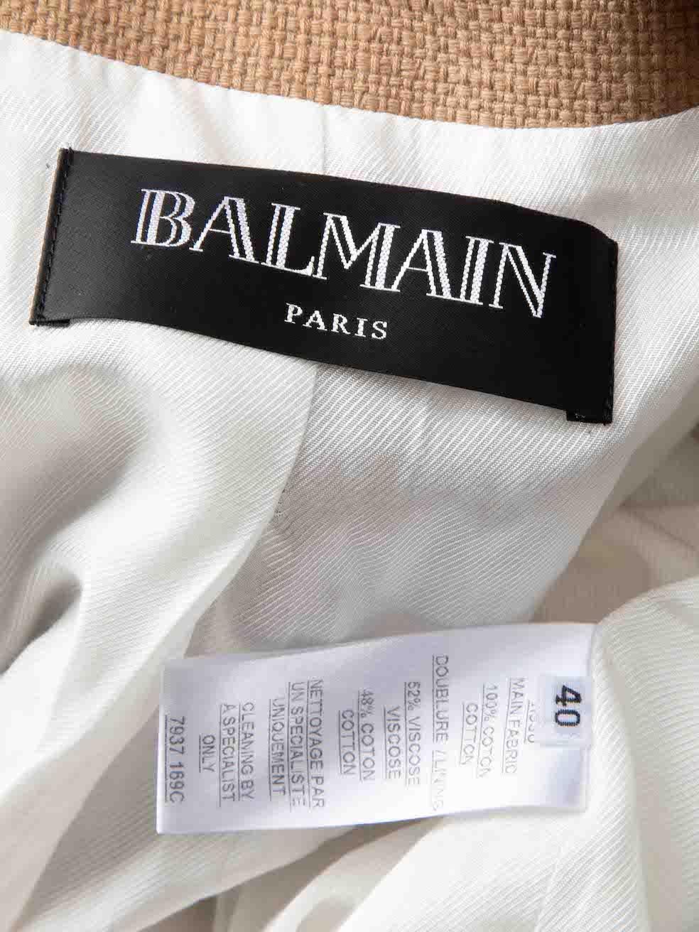 Balmain Brown Double-Breasted Blazer Size L For Sale 2