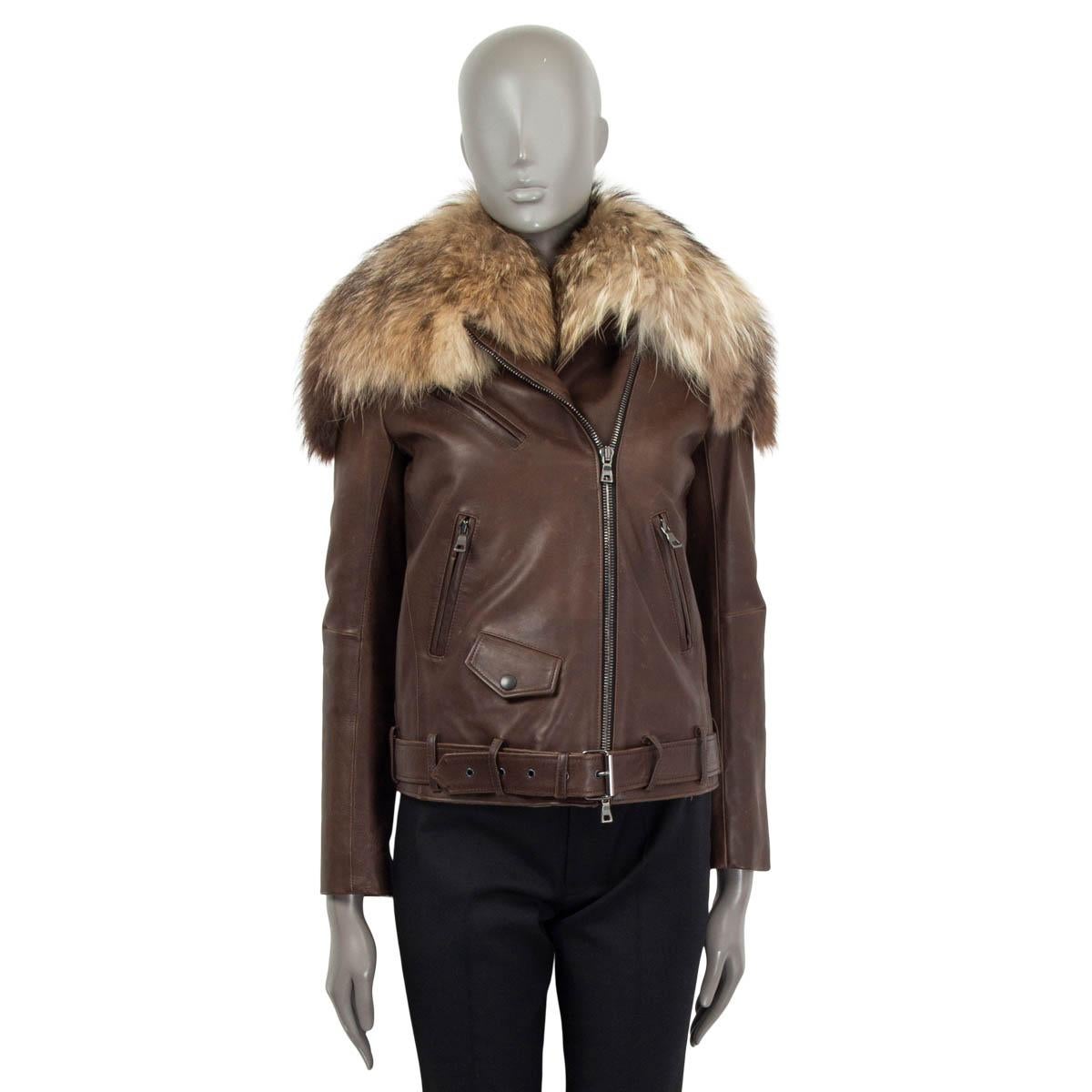 leather jacket with fur sleeves