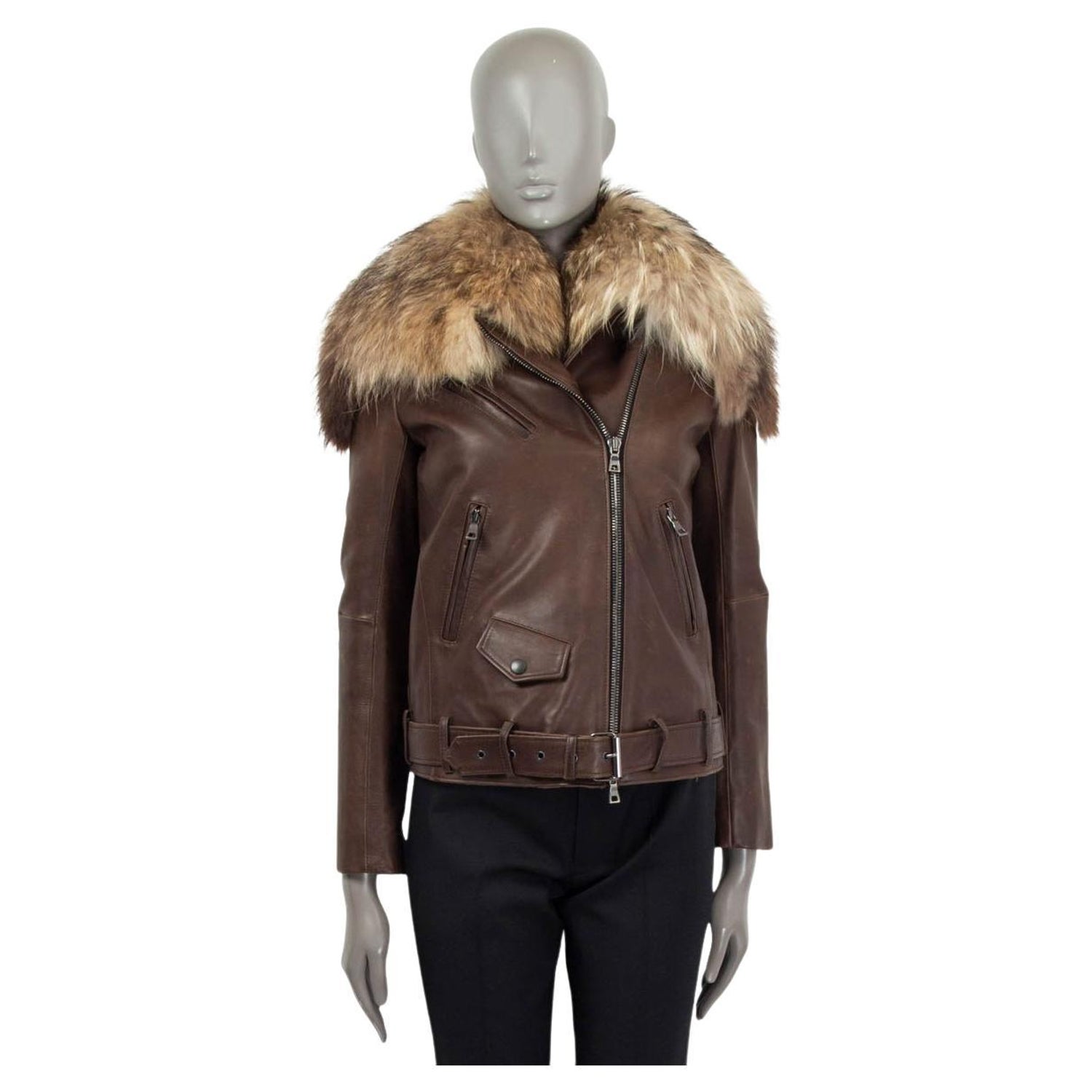 Leather Aviator Shearling Jacket - 8 For Sale on 1stDibs