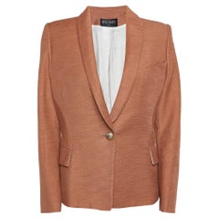 Balmain Blazer aus strukturierter Baumwolle in gebranntem Orange, L