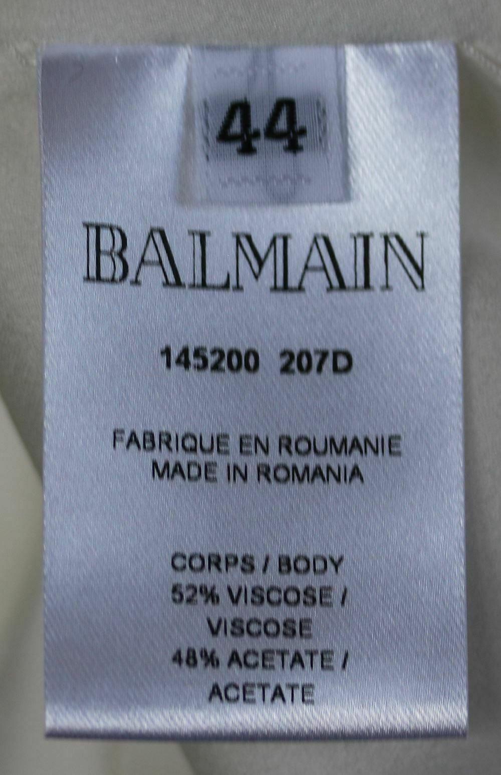 Gray Balmain Button-Embellished Crepe Jumpsuit