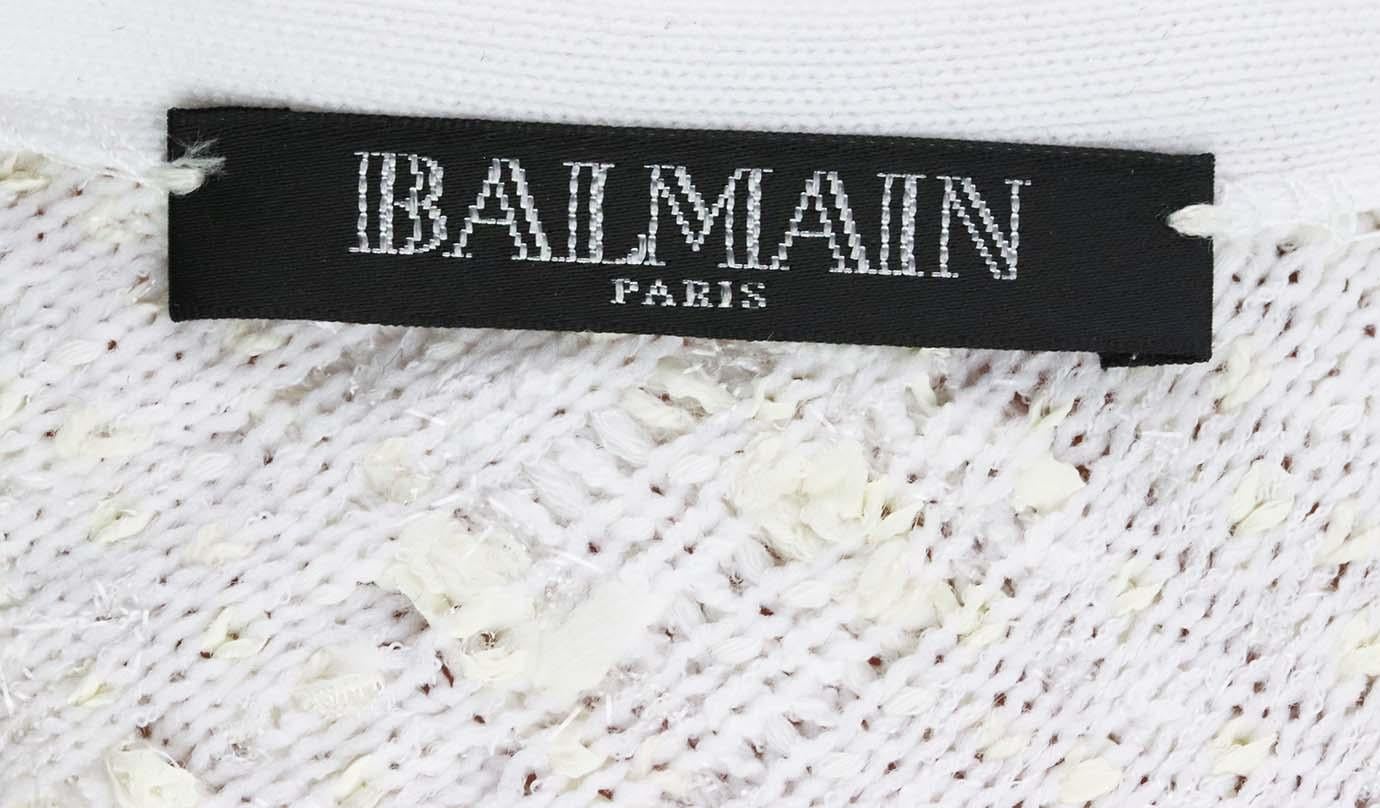 balmain white tweed dress