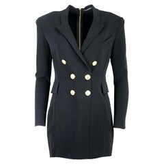 Used Balmain Button Embellished Stretch Crepe Mini Dress FR 42 UK 14