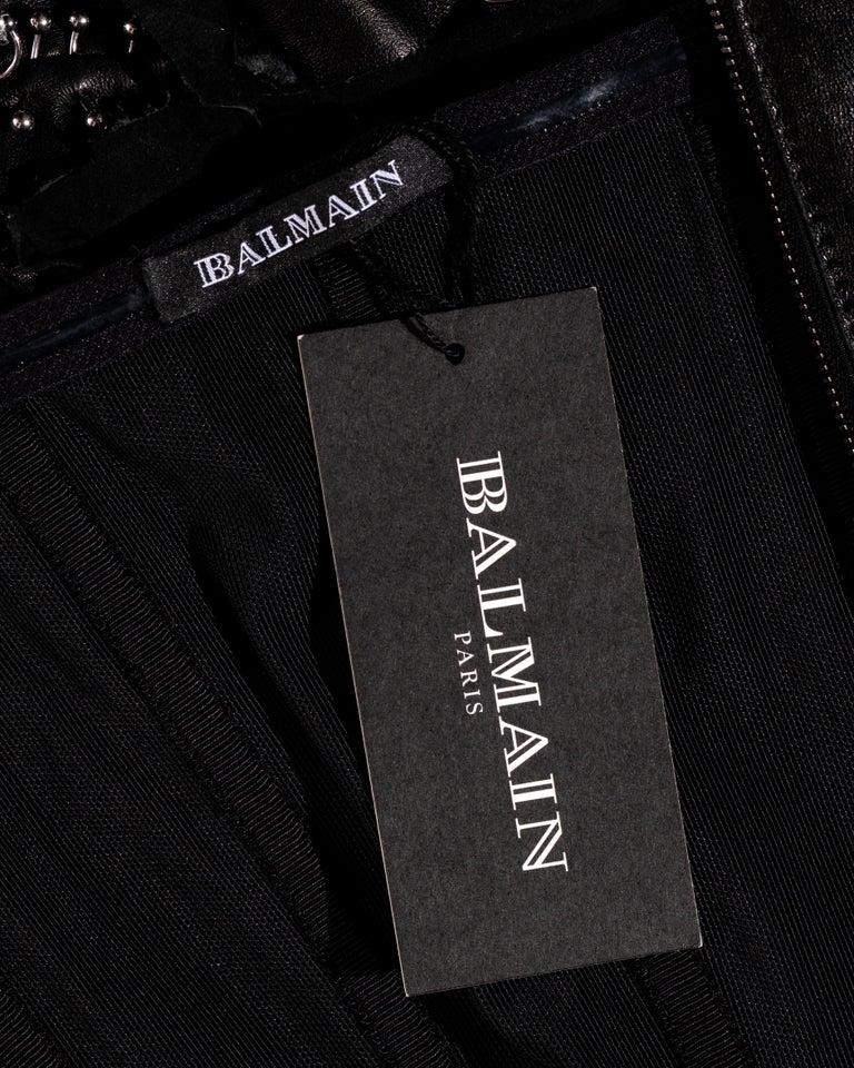 Balmain by Christophe Decarnin black leather safetypin corset, ss 2011