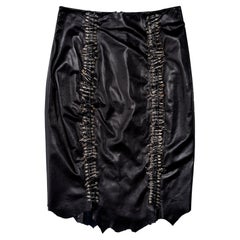Balmain by Christophe Decarnin black leather safety-pin skirt, ss 2011