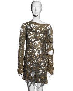 Balmain by Christophe Decarnin destroyed jersey and metal mini dress, ss 2010