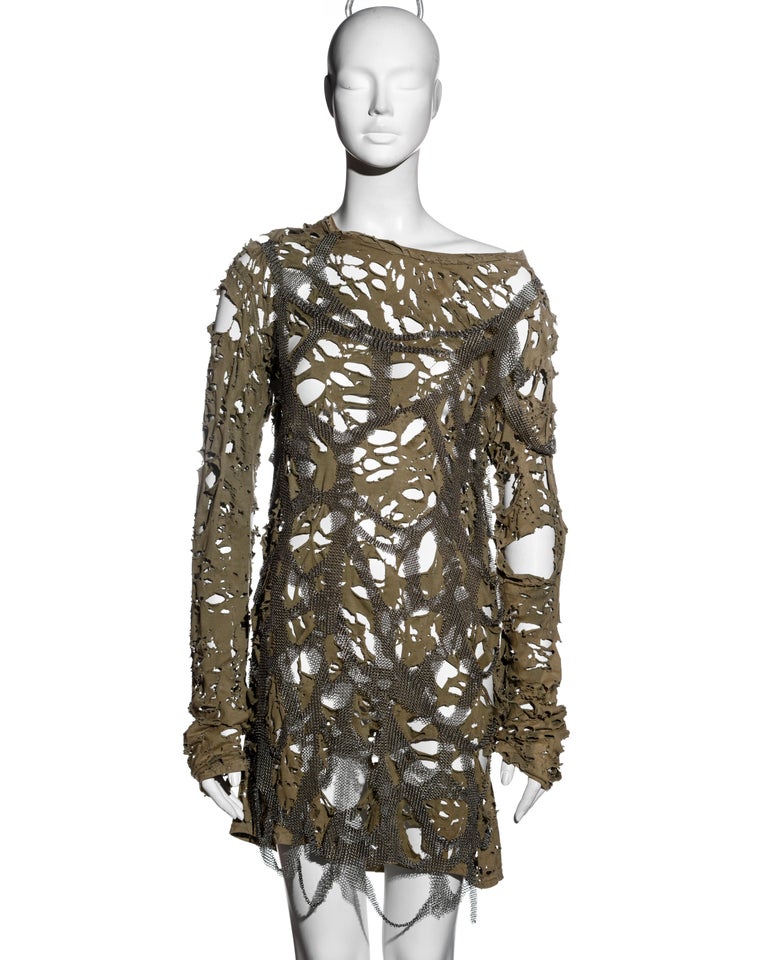 Balmain by Christophe Decarnin destroyed jersey and metal mini 