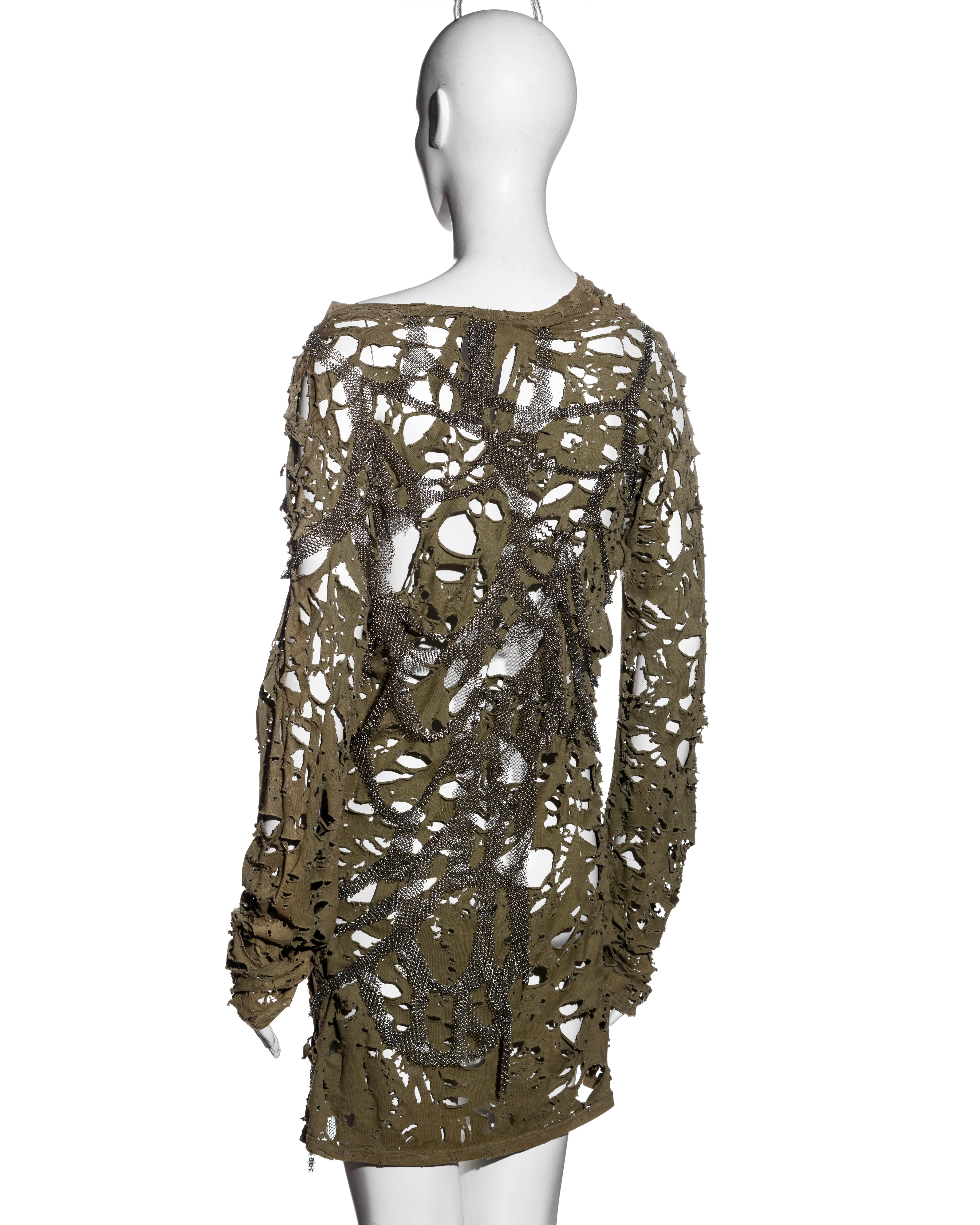 Balmain by Christophe Decarnin destroyed jersey and metal mini dress, ss 2010 For Sale 1