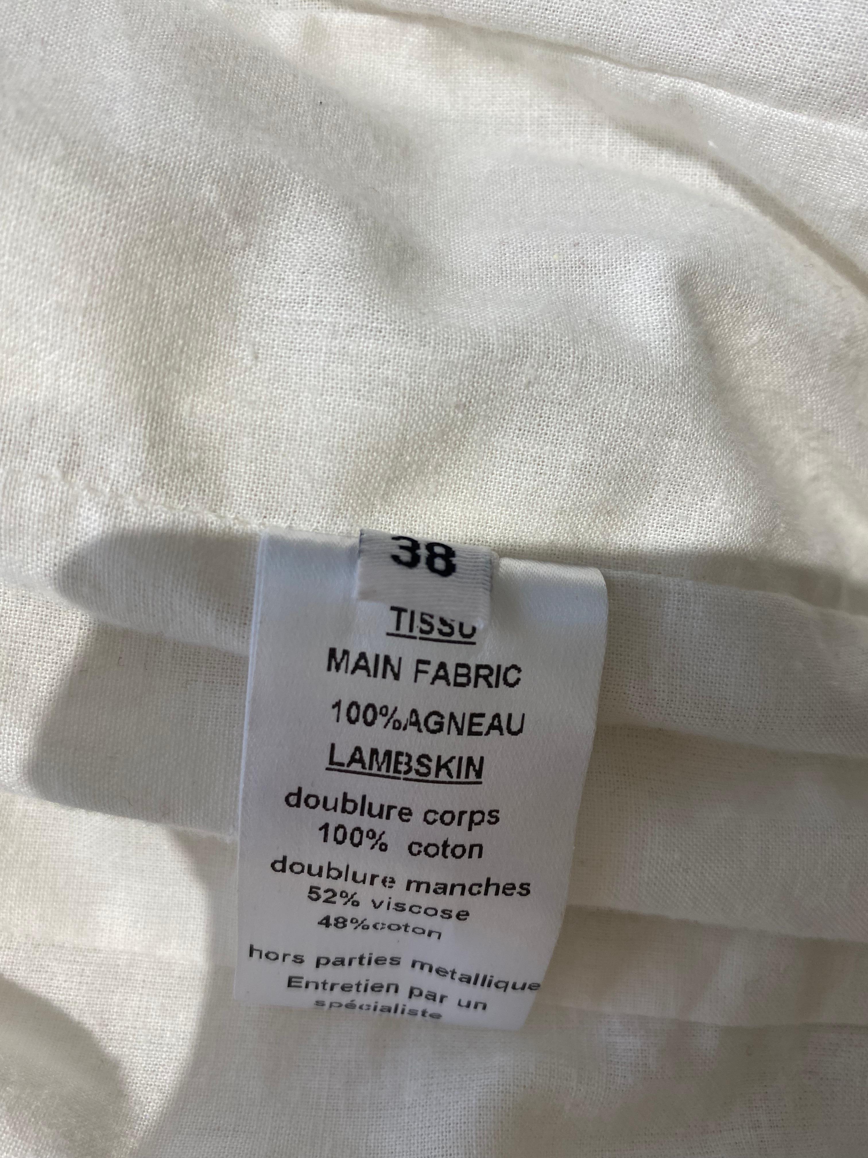 BALMAIN par Christophe Decarnin Veste cloutée en cuir blanc de défilé 3