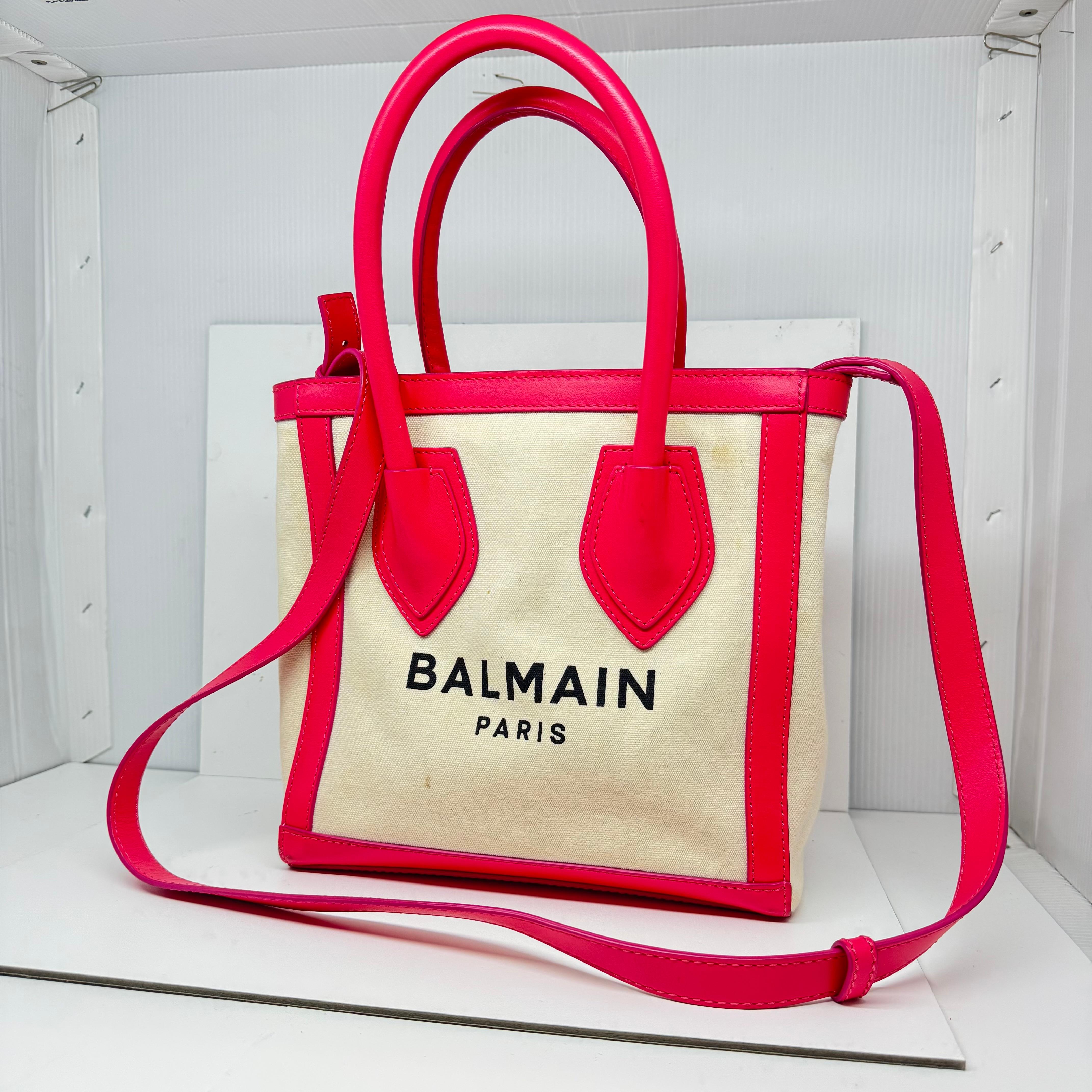 Balmain Canvas Pink Crossbody Tote im Zustand „Relativ gut“ in Jakarta, Daerah Khusus Ibukota Jakarta