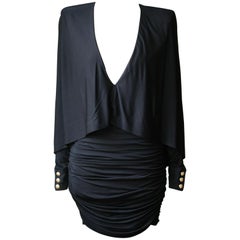 Used Balmain Cape-Effect Mini Dress