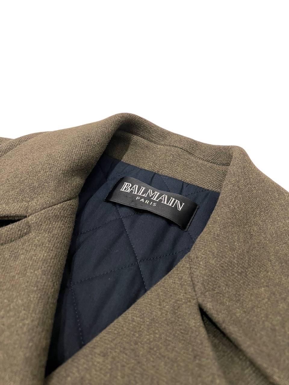 Balmain Cappotto Lana Verde For Sale 2