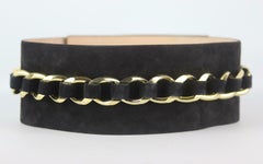 Balmain Chain Embellished Suede Waist Belt
