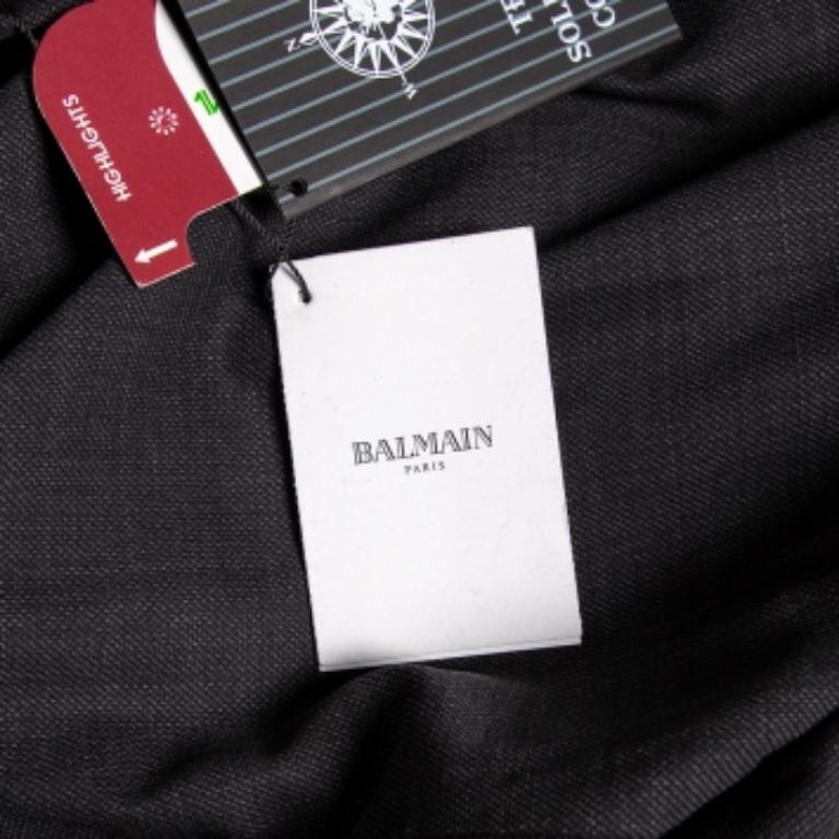 Balmain Anthrazitgraue Super 100er-Hose aus Wolle 4XL im Zustand „Gut“ im Angebot in Dubai, Al Qouz 2