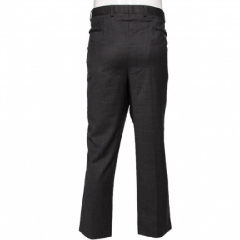 Balmain Anthrazitgraue Super 100er-Hose aus Wolle 4XL im Angebot 4