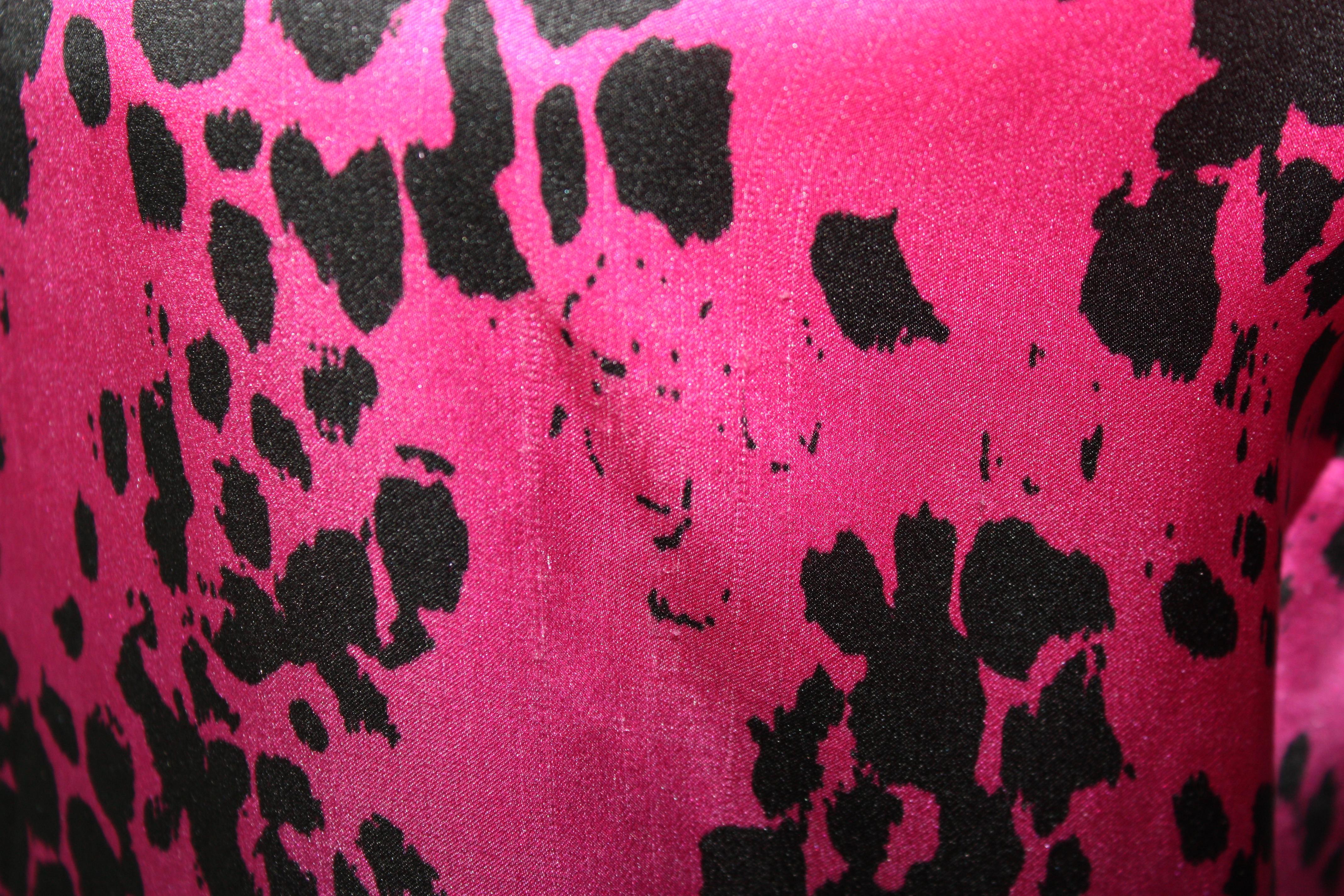 Balmain Cheetah print Pink and Purple silk dress  1
