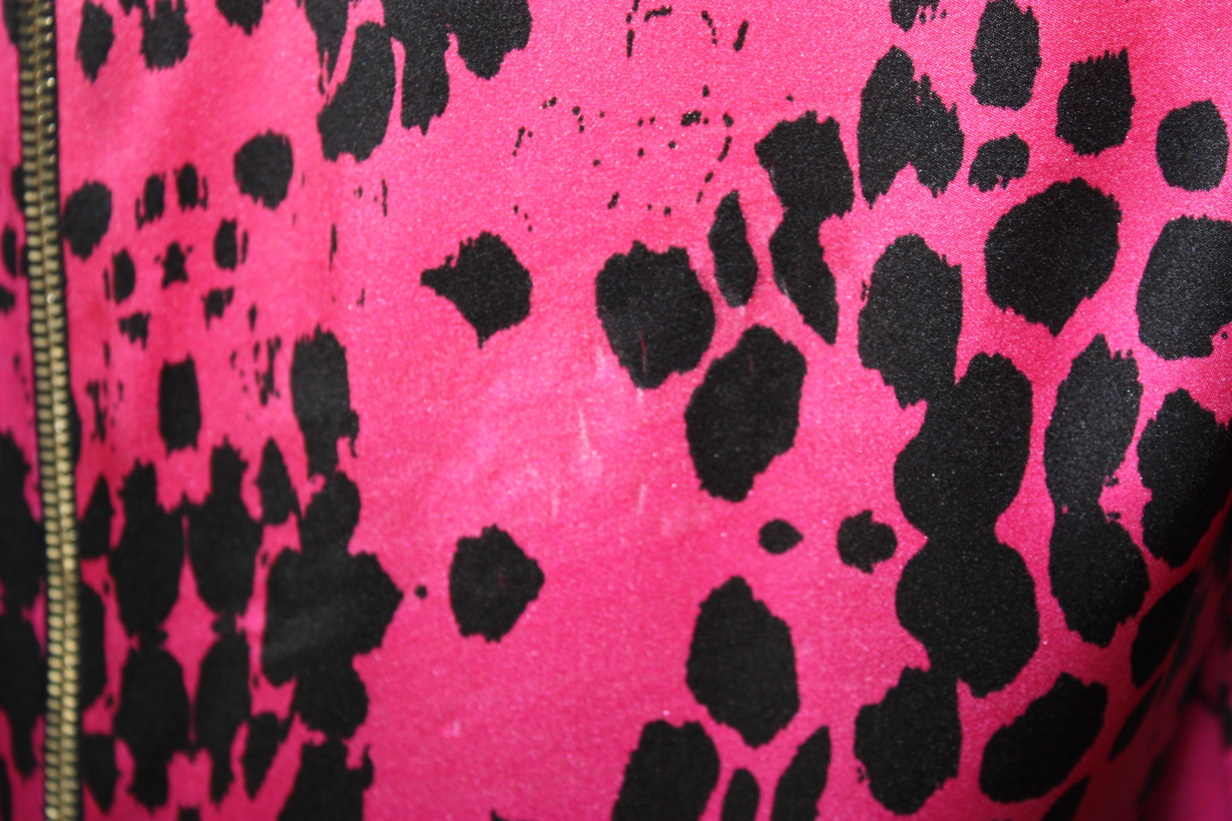 Balmain Cheetah print Pink and Purple silk dress  2