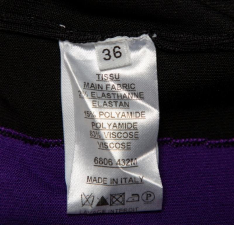 Purple Balmain Colorblock Knit Mini Skirt S For Sale