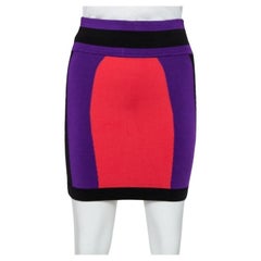 Balmain Colorblock Knit Mini Skirt S