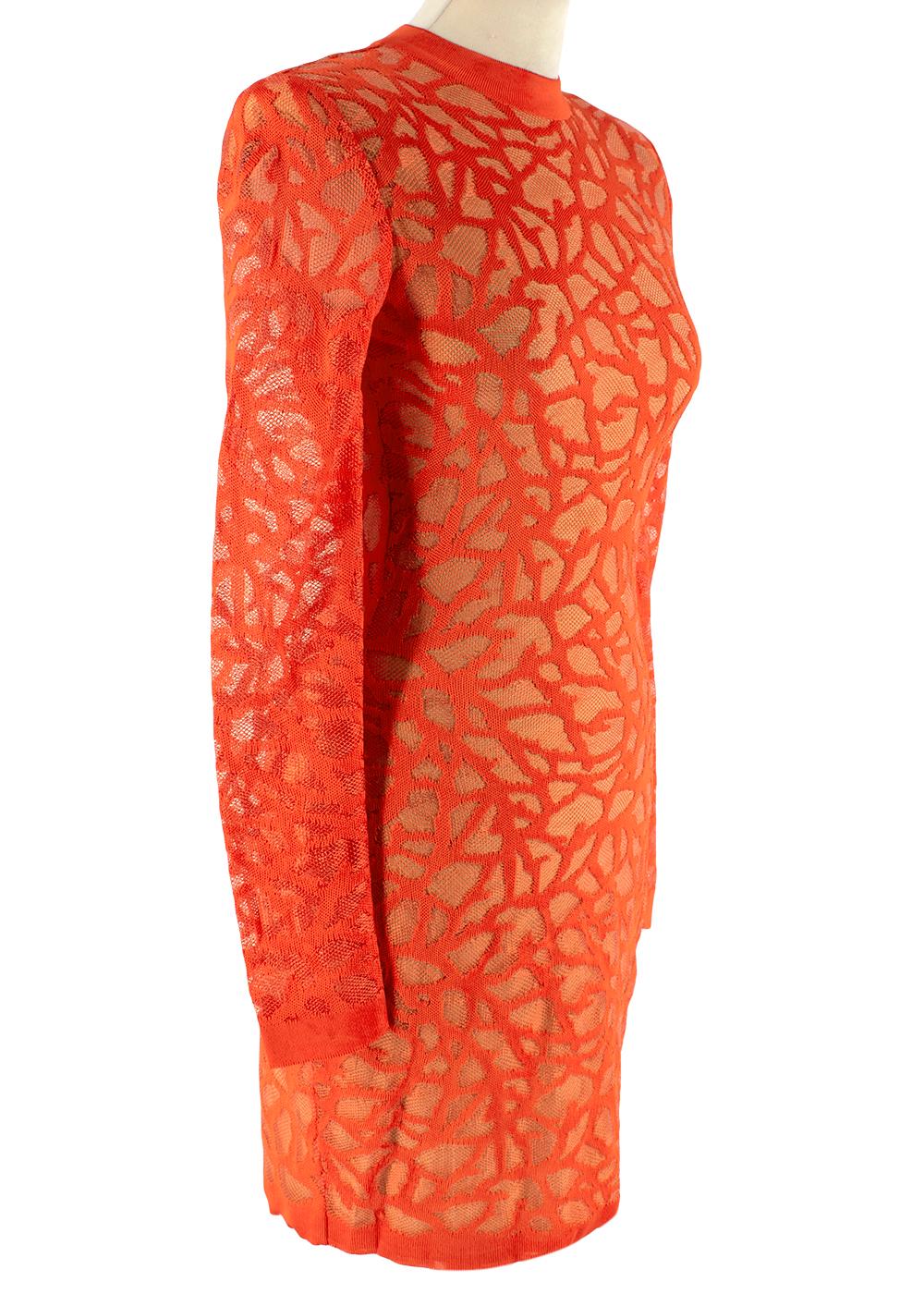Balmain Coral Knit Fitted Mini Dress - Size US 2 For Sale at 1stDibs